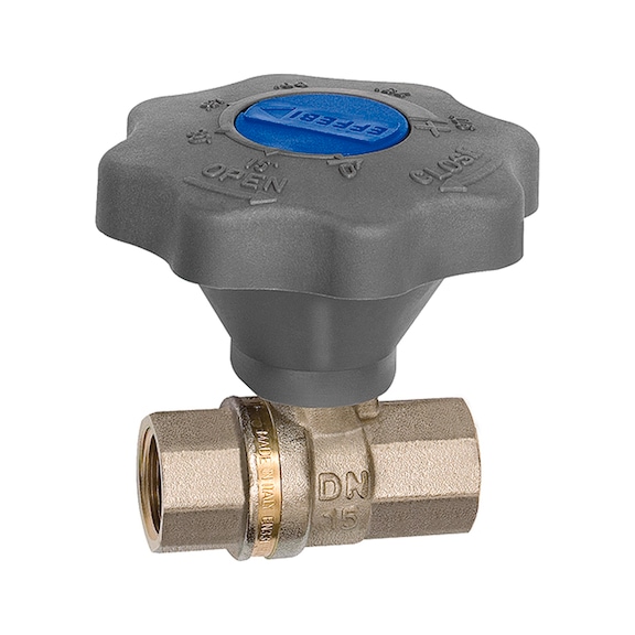 Ball valve with fine adjustment suitable for drinking water 138872 - Ball valve (pneumatics)