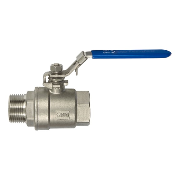 Stainless steel ball valve two-piece internal thread/external thread 135908 - Ball valve (pneumatics)