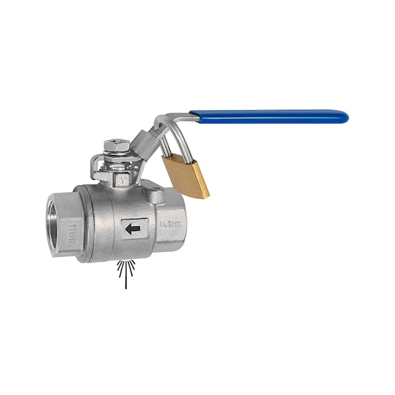 Stainless steel ball valve lockable vent hole M5 lockable 151734 - Ball valve (pneumatics)