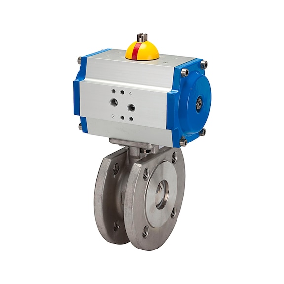 RIEGLER 2-way compact flange ball valve double-acting pneumatic actuator 103643 - Ball valve (with actuator)