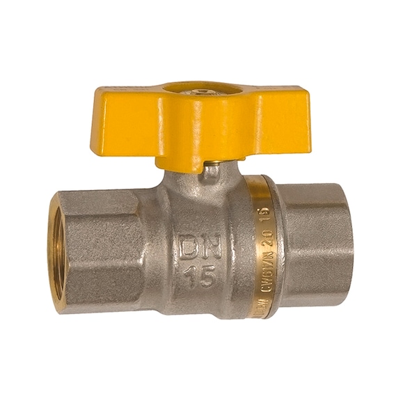 Ball valve DIN EN 331 DVGW Nickel-plated brass Wing handle 133190 - Ball valve (pneumatics)