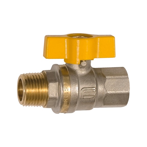 Ball valve DIN EN 331 DVGW Nickel-plated brass Wing handle 133195 - Ball valve (pneumatics)