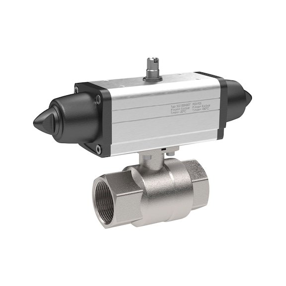 RIEGLER Brass ball valve pneumatic actuator according to NAMUR single-acting 158751 - Ball valve (with actuator)