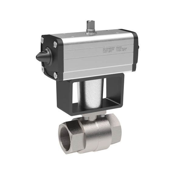 RIEGLER Stainless steel ball valve pneumatic actuator according to NAMUR double-acting 158754 - Ball valve (with actuator)