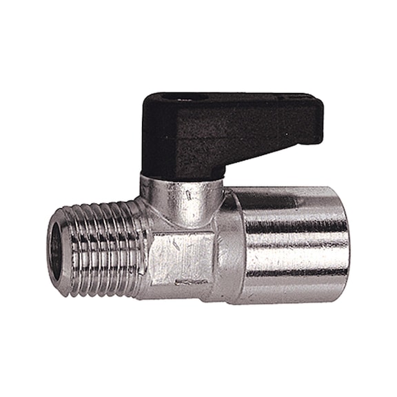 Mini ball valve with rotary handle nickel-plated brass 103352 - Mini ball valve (pneumatics)