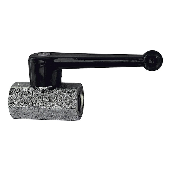 Mini-Kugelhahn sandgestrahlt Messing vernickelt Handhebel 103333 - Mini-Kugelhahn (Pneumatik)