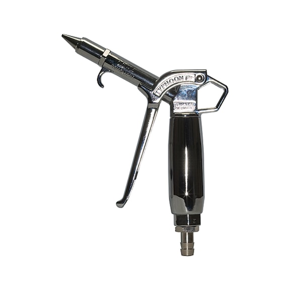 High-performance blowgun Typhoon pro aluminium chrome-plated 114467 - Compressed air blasting gun