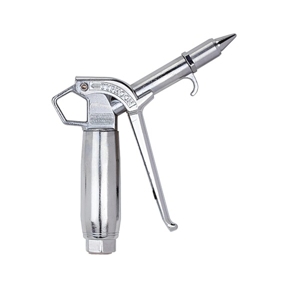 High-performance blowgun Typhoon pro aluminium chrome-plated 118492 - Compressed air blasting gun