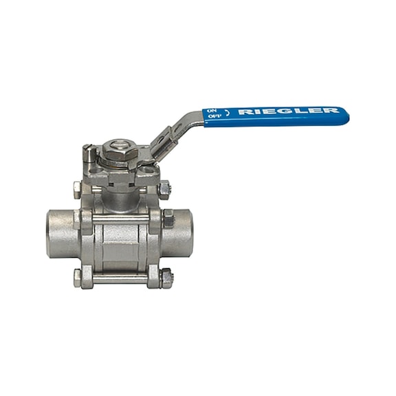 Stainless steel ball valve three-piece welded ends full bore 103462 - Ball valve (pneumatics)