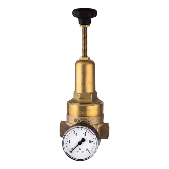 Pressure regulator DRV 225 high-pressure version non-returnable with pressure gauge 101442 - Pressure regulator with pressure gauge