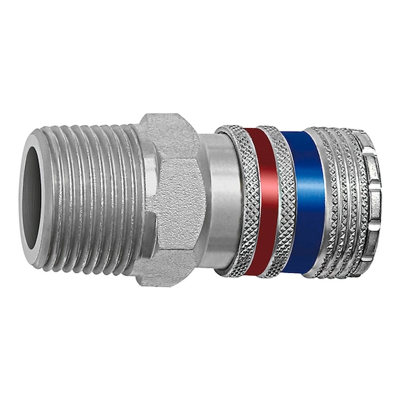 Safety coupling nominal width 10 steel/brass galvanised 107616 - Multi connectors (pneumatics)