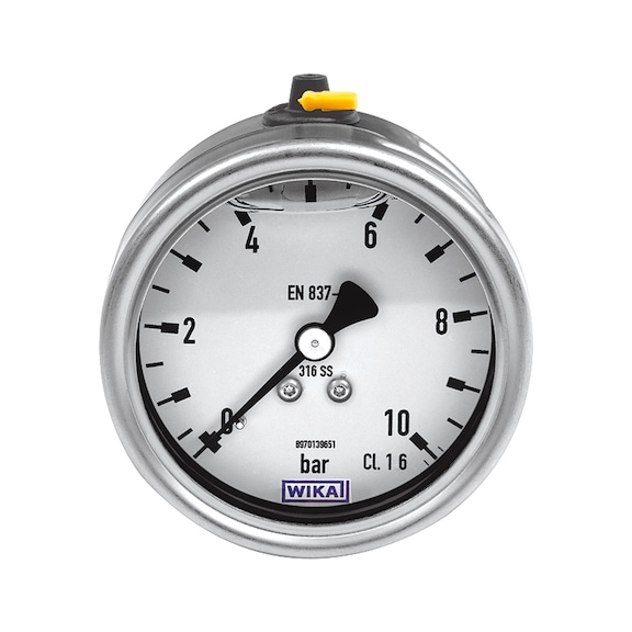 Glycerine manometer stainless steel single scale in bar 134023 - Glycerine manometer