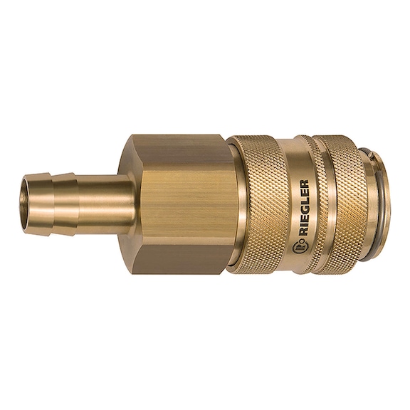 Schnellverschlusskupplung Nennweite 19 Messing blank 141567 - Schnellverschlusskupplung (Schlauch)