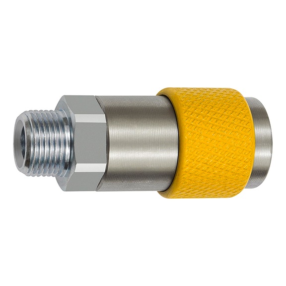 Unmistakable twist-lock safety coupling Nominal diameter 6 ISO 6150 C Steel 141862 - Multi connectors (pneumatics)