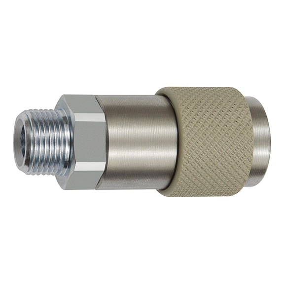 Unmistakable rotary safety coupling Nominal width 6 ISO 6150 C Steel 141875 - Multi connectors (pneumatics)