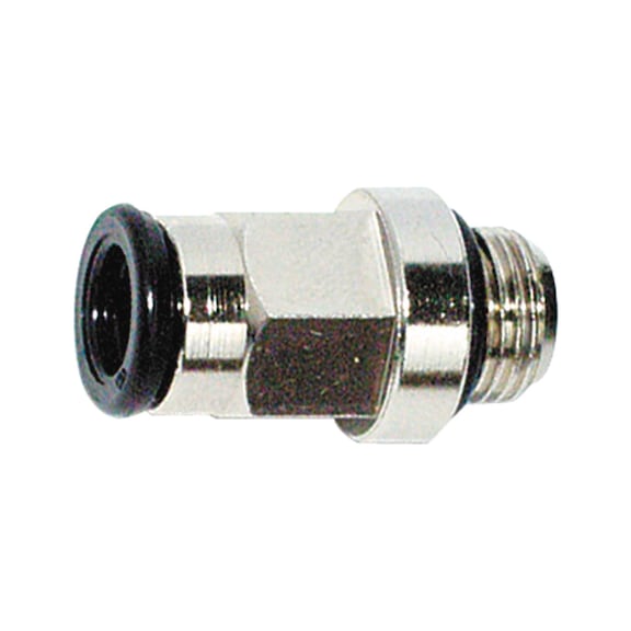 Gerade Einschraubverschraubung value line Messing vernickelt 115915 - Steckverbindung (Pneumatik)