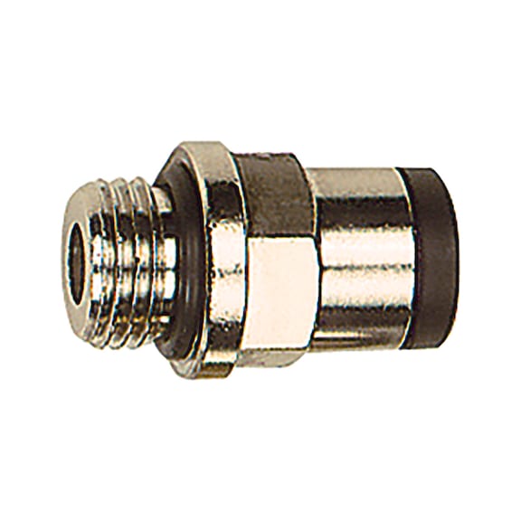 Straight plug-in fitting click-clock nickel-plated brass 108565 - Straight push-in fitting (pneumatic)