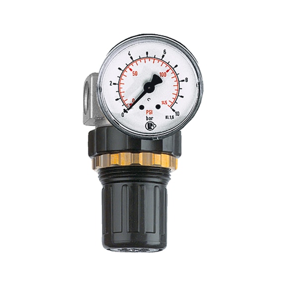 Druckregler Standard-mini mit Manometer und Schalttafelmutter 100772 - Druckregler mit Manometer