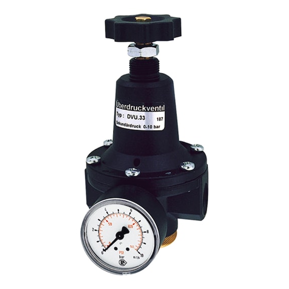 Pressure relief valve including pressure gauge 101469 - Pressure relief valve (pneumatics)