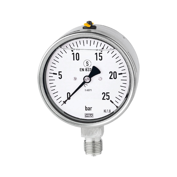 Glycerine manometer in stainless steel safety version 102404 - Glycerine manometer