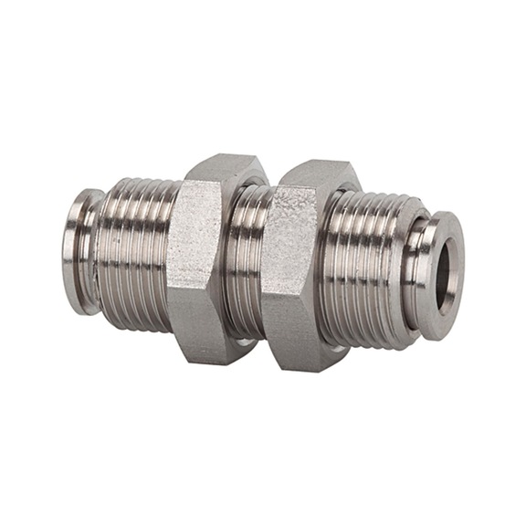 Straight bulkhead connector stainless steel 1.4404 110430 - Bulkhead fitting, bulkhead connection (pneumatics)