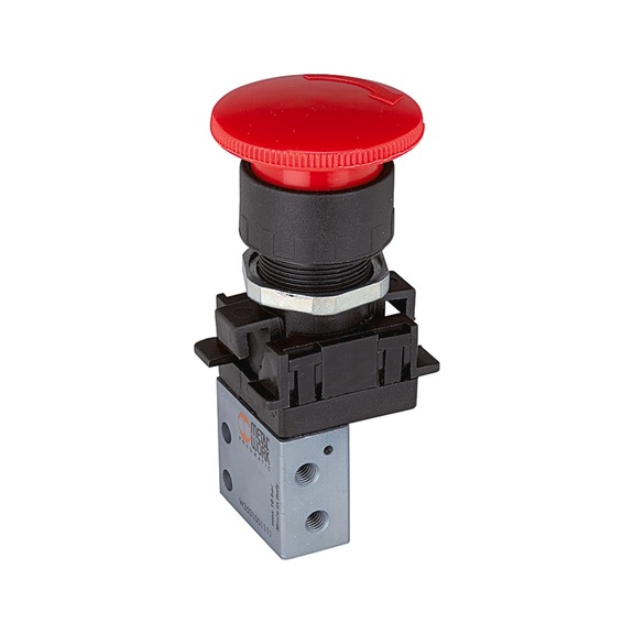 METAL WORK 3/2-way mini valve manual mushroom button emergency latching 106416 - 3/2 Directional control valve (pneumatics, unspecified)