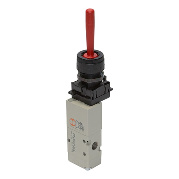 METAL WORK 3/2-way valve manual aluminium 106418 - 3/2 Directional control valve (pneumatics, unspecified)