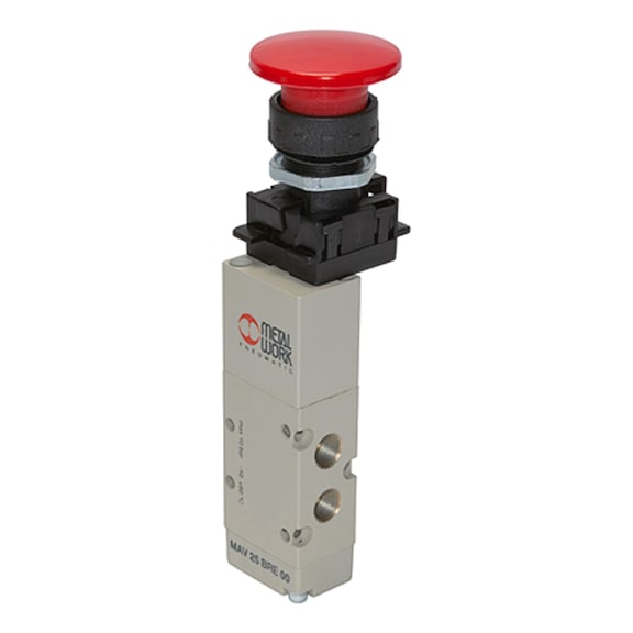 METAL WORK 5/2-way valve manual mushroom button aluminium 106439 - 5/2 Directional control valve (pneumatics, unspecified)