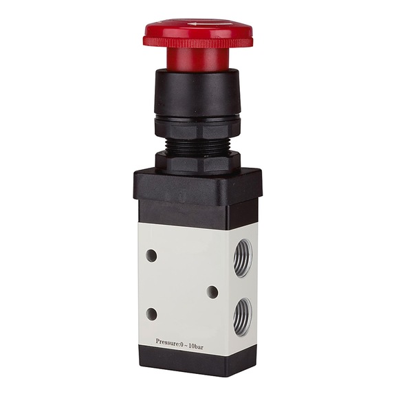 RIEGLER 3/2-way valve manual mushroom button emergency latching 116031 - Directional control valve (pneumatics, unspecified)