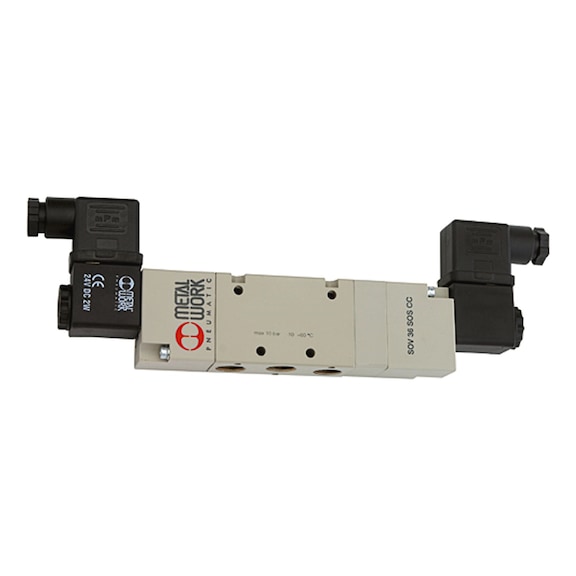 METAL WORK 5/3-way valve electro-pneumatic centre closed aluminium 145893 - 5/3 Directional control valve (pneumatics, unspecified)