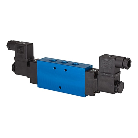 RIEGLER 5/2-way valve double-sided electromagnetic bistable aluminium 106597 - Directional control valve (pneumatics, unspecified)
