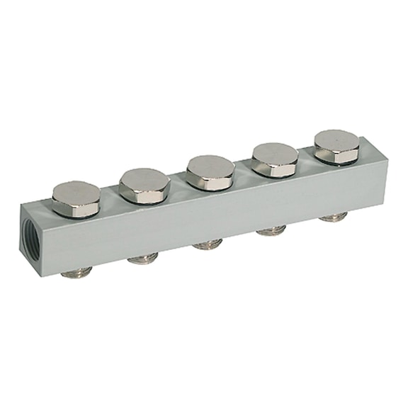 Supply bar for directional control valves with five valve positions 106613 - Manifold (pneumatics)