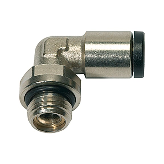 L-plug-in fitting click-clock rotatable nickel-plated brass 108598 - Push-in L-fitting, push-in L-connection (pneumatics)