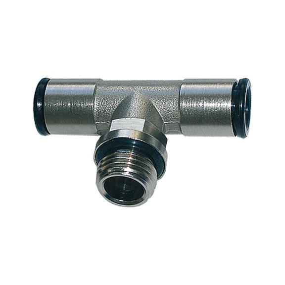 T-screw-in fitting rotatable nickel-plated brass value line 116213 - Push-in T-fitting, push-in T-connection (pneumatics)