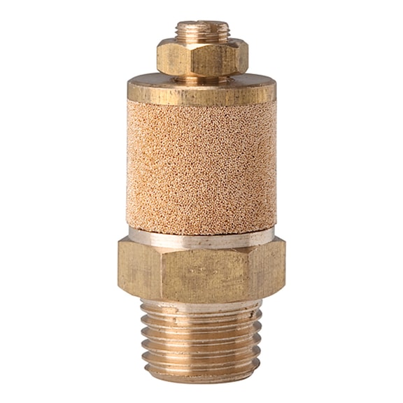 Sintered bronze silencer brass adjustable exhaust air 113313 - Pneumatic silencer (accessory, pneumatics)