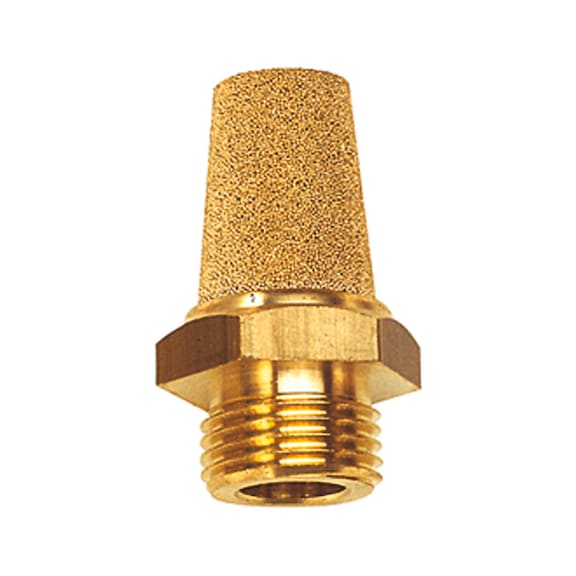 Sintered bronze silencer brass thread/hexagon 100292 - Pneumatic silencer (accessory, pneumatics)