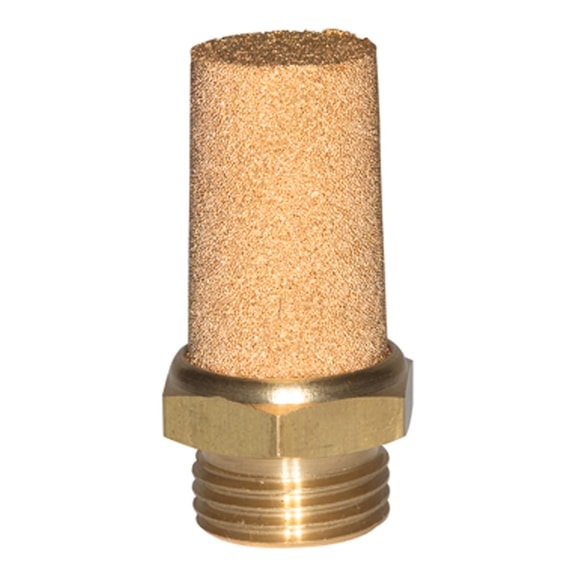 Sintered bronze silencer value line hexagonal/threaded brass 116282 - Pneumatic silencer (accessory, pneumatics)