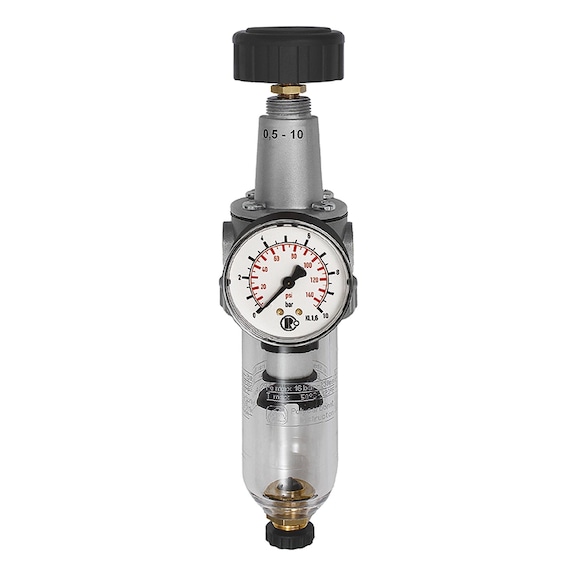Standard filter regulator with polycarbonate container and pressure gauge 100922 - Filter regulator (pneumatics, unspecified)