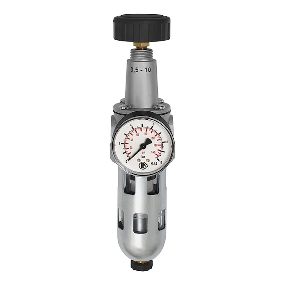 Standard filter regulator with polycarbonate container protective basket and pressure gauge 100928 - Filter regulator (pneumatics, unspecified)