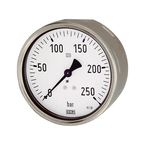Pressure gauge in robust design stainless steel housing G 1/2 rear eccentric 102060 - Pressure gauge stainless steel