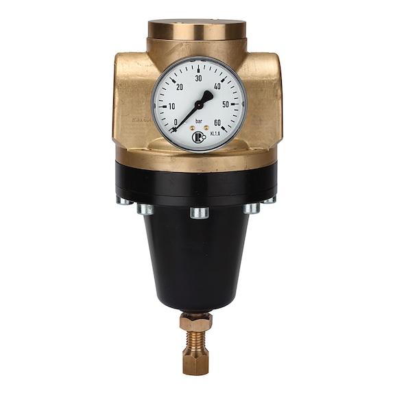 High-pressure regulator up to 60 bar with pressure gauge 101151 - Standard air regulator (pneumatics)