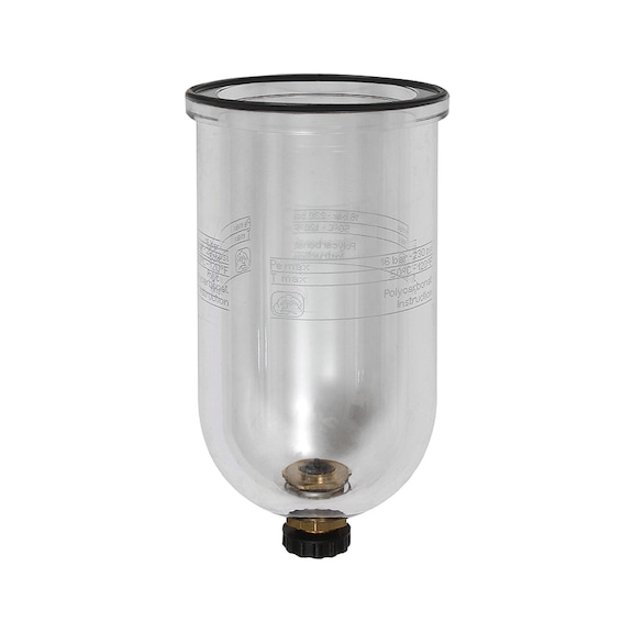 Polycarbonate container with semi-automatic drain valve 100950 - Container, sieve Pneumatics (accessories, other)