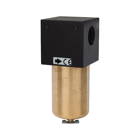 Microfilter for high pressures up to 60 bar with manual drain valve 101182 - Heavy-duty filter, Micro mist separator (pneumatics)