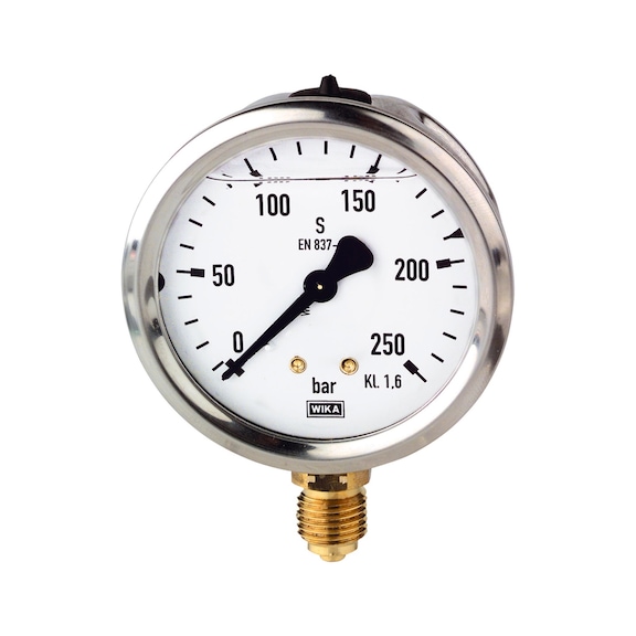 Glycerine manometer stainless steel case single scale in bar 102129 - Glycerine manometer