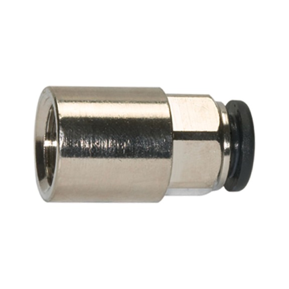 Straight plug-in fitting click-clock nickel-plated brass 108582 - Straight push-in fitting (pneumatic)