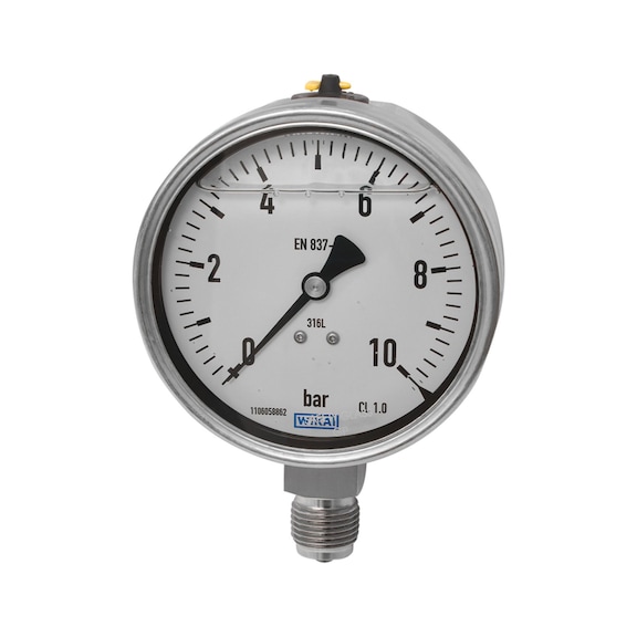Glycerine manometer stainless steel single scale in bar 102344 - Glycerine manometer