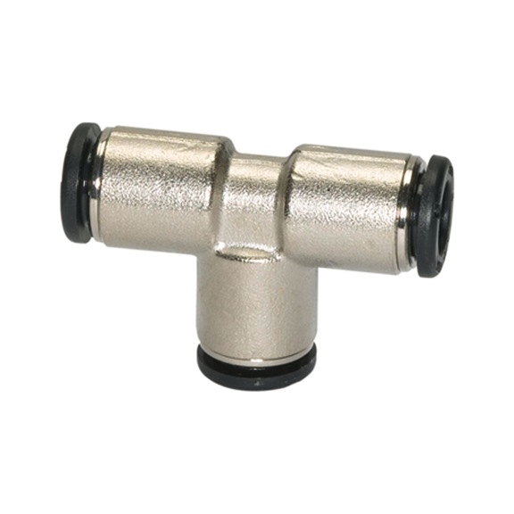 T-connector click-clock nickel-plated brass 108764 - Push-in T-fitting, push-in T-connection (pneumatics)