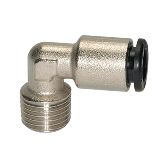 L-Steckverschraubung click-clock Messing vernickelt 108629 - L-Steckverschraubung, L-Steckverbindung (Pneumatik)