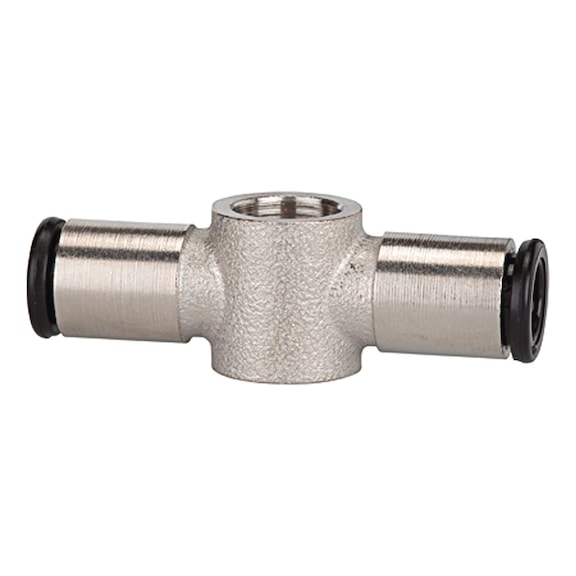 T-Ringstück für Hohlschraube Messing vernickelt 108849 - Steckverbindung Teile (Pneumatik)
