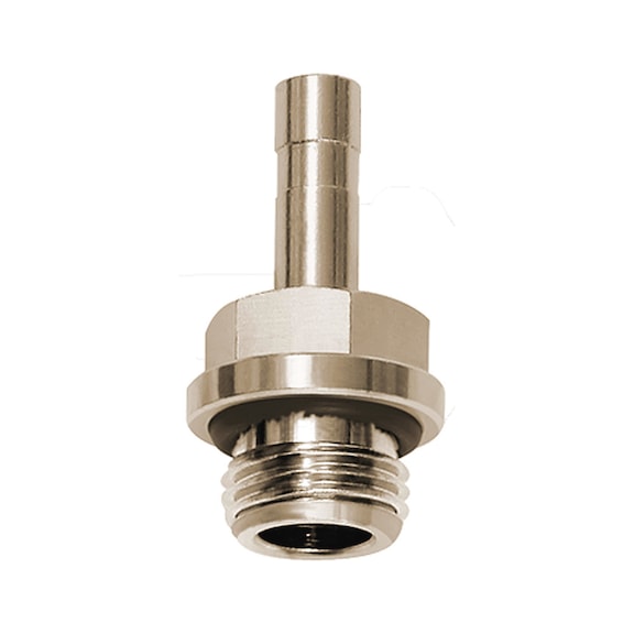 Threaded plug-in nipple click-clock nickel-plated brass 108702 - Push-in nipple (pneumatics)